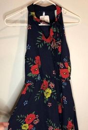 DNA Couture Small Halter Floral Navy Mini Dress  Nadine West Small