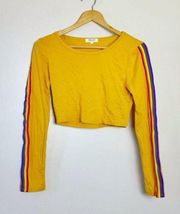 Gold Boutique  Rainbow Sleeve Crop Top Size S NWT