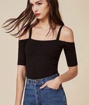 Reformation Alessia Cold Shoulder Ribbed Bodysuit