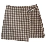 NEW Francesca's Mi Ami Brown Plaid Skirt Size Large