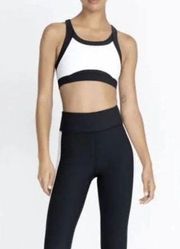 Calme Johnny Was White Black Colorblock Sports Bra Size Small NWT