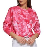 DKNY Pink tide dye cropped sweatshirt size M