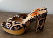 Rocket Dog Y2K Cheetah Sandal Clog Heels