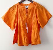 Never A Wallflower Women’s High Neck Top Fire Orange With Tassels size XS NEW