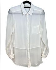 Pleione Sheer White Blouse M