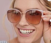 Polarized Rose Gold Mauve Cat Eye Sunglasses