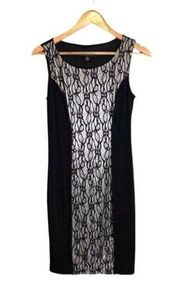 Dress Black Sheath Silver Sleeveless Size 4 EUC