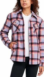 SAGE COLLECTIVE L/S Plaid Super Plush Teddy Sherpa Lined Shirt Jacket Size S