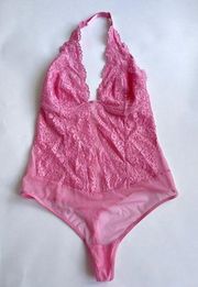 b.tempt'd'by Wacoal Women's Ciao Bella Lingerie Halter Bodysuit Pink size M