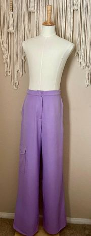 Lilac Tailored Cargo Trousers size S