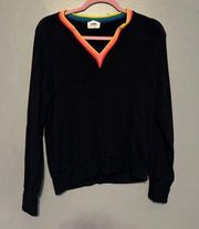 LNA Black Sweater with Rainbow Trim