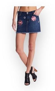 new  ☻ Festival Flower Patch Denim Mini Skirt ☻ Studio City ☻ 25 ☻︎