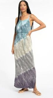 Splendid Anya Ombre Tie Dye Maxi Dress Size XS Ocean Blue Summer Beach