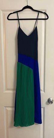 Cushnie For  Navy Blue And Green Midi Dress