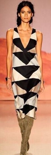 Mara Hoffman Runway Black Geometric print dress size 2