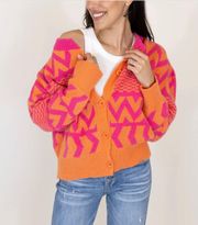 NWOT Bold Colorful Sophie Button Cardigan 