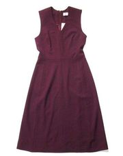 NWT MM. Lafleur Annie in Claret V-neck Sleeveless Stretch Fit & Flare Dress 2