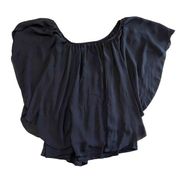 Est. 1946 Navy Off-Shoulder Ruffle Detail Elastic Neckline Solid Blouse Size XL