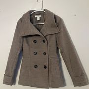 H&M Tan/Beige/Brown Double Breasted Jacket pea coat trench coat