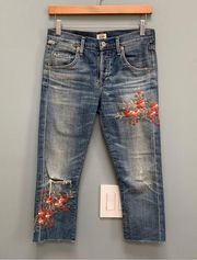 Citizens of Humanity Premium Vintage Emerson Slim Boyfriend Embroidered Jeans 24