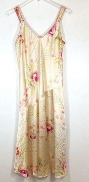 Oscar de la Renta Pink Label Midi slip dress in modern rose floral Size Medium