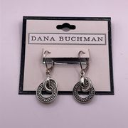 Dana Buchman Silver Tone Dangle Drop Statement Earrings