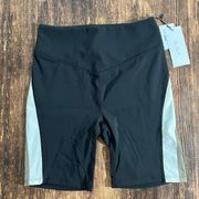 Alala XS Black & Gold High Rise Bolt Bike Shorts