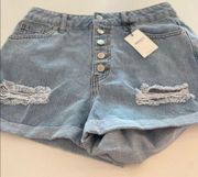 Forever 21 NWT  Jean Shorts Distressed Cuffed Size 27