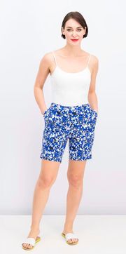 NWT Womens  Tummy Control 9” Royal Print Bermuda Shorts - Sz 2