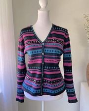 Vintage ‘90s St. John's Bay Striped Cardigan Sweater