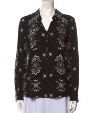 L’Agence Long Sleeve Button Up Collared Floral Western Patterned