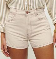 Reformation Cowboy High Rise Jean Short in Almond size 27 (4)