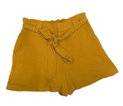 Lush shorts paper bag‎ sash lined medium dark mustard pockets