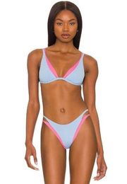 L*Space Finneas Bikini Top in Aura Bubblegum Pink Large New Womens Swimsuit