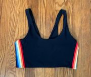 Spiritual Gangster Shakti Rainbow Stripe Sports Bra Black Rainbow Size L