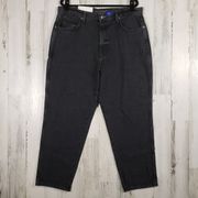 NWT Arizona Jeans Co Black Stone Wash Denim Highest Rise Mom Jeans Size 19