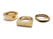 J. Crew 3 Piece Ring Set Gold Tone size 6