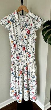 Current Air Womens Floral White Short Sleeve Long Dress