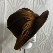 Dark Brown Womens Brown Short Brim Hat By Marjorie  Woo