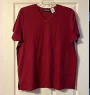 NWOT Vintage Sag Harbor Square Neck Dark Red Blouse 1X