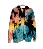 Cotton Citizen Brooklyn Oversized Full Zip Front Hoodie Tie Dye Medium