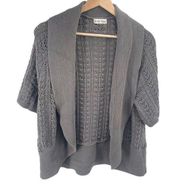 Studio Works Womens Cardigan Sweater Open Front Acrylic Cotton Knit Size XL Gray