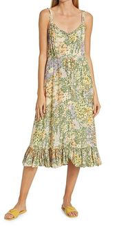 Yellow Adelyn Floral Midi Dress