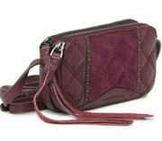 Aimee Kestenberg Wine Genuine Leather Wild At Heart Crossbody Mini Shoulder Bag