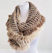 Steve Madden Chunky Knit Super Soft Lightweight 2Tone Earthy Boho Infinity Scarf