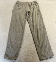 Grey Fleece Lounge Athleisure Jogger Sweatpants Size Medium Pockets