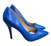 French Connection Kate Blue Vegan Faux Leather Pointed Pumps Size 10