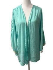 Wishful Park Tiffany Blue Teal Kimono Cardigan Size Medium