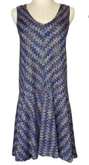 Anthropologie Maeve Westwater Sleeveless Knit Dress Chevron Drop Waist, size XS