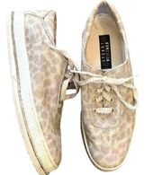 Stuart Weitzman Leopard Print Glittery Sneakers